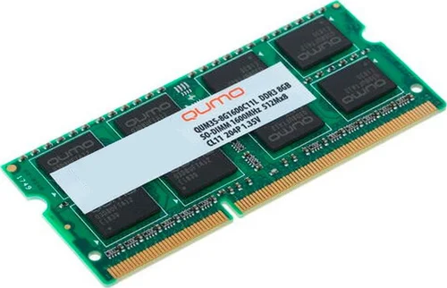 Оперативная память Qumo, DDR3, 8GB (1x8GB), 1600MHz, CL11, SO-DIMM
