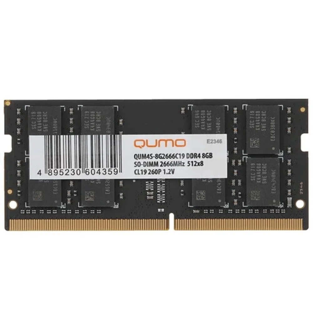 Оперативная память Qumo, DDR4, 8GB (1x8GB), 2666MHz, CL19, SO-DIMM