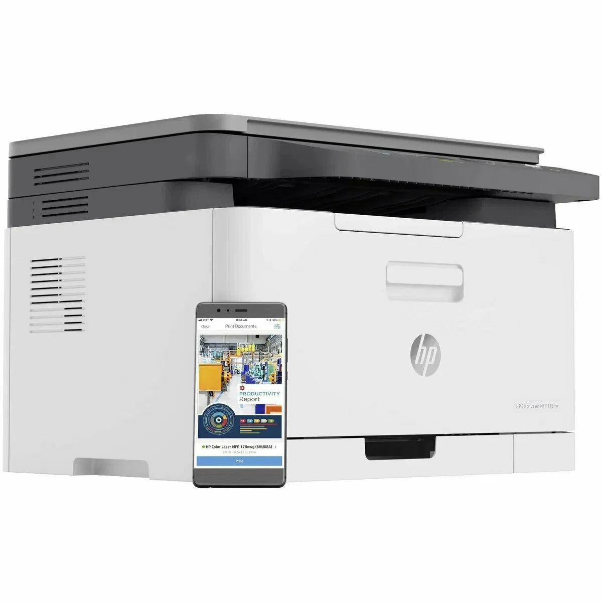 МФУ лазерное HP Color 178nw (4ZB96A), A4, цветной, печ. до 18 стр/мин. (ч/б) до 4 стр/мин. (цвет), 600 x 600 dpi, USB, RJ-45, Wi-Fi, Air Print, Mopria