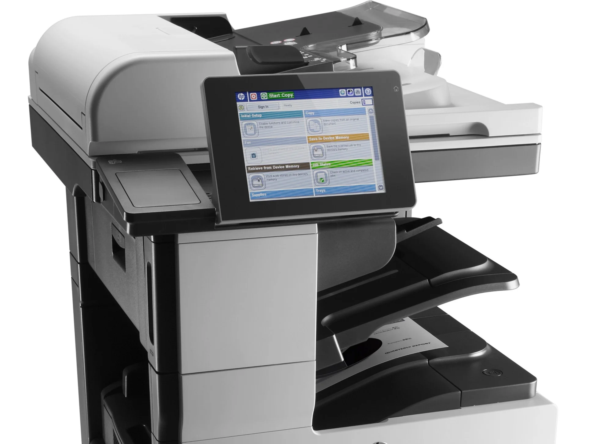 МФУ лазерное HP LaserJet Enterprise MFP M725z, лазерный принтер/сканер/копир/факс A3, 40ppm, 1200dpi, 1Gb, 320Gb HDD, 6 trays 100+250+250+3x500, Stand
