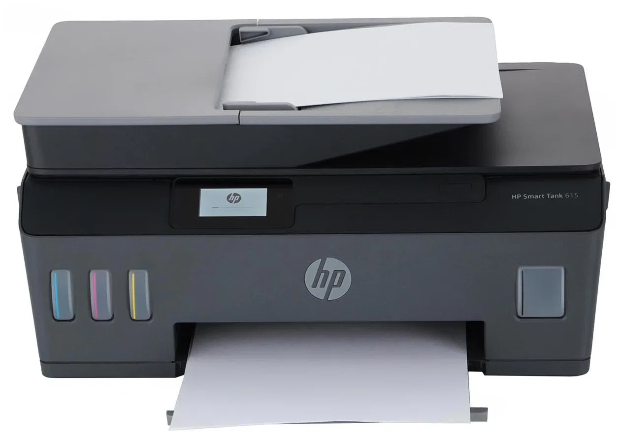 МФУ струйное HP Smart Tank 615 AiO (Y0F71A), A4, цветной, печ. до 22 стр/мин. (ч/б) до 16 стр/мин. (цвет), скан. до 5 стр/мин. (ч/б) 3 стр/мин. (цвет)