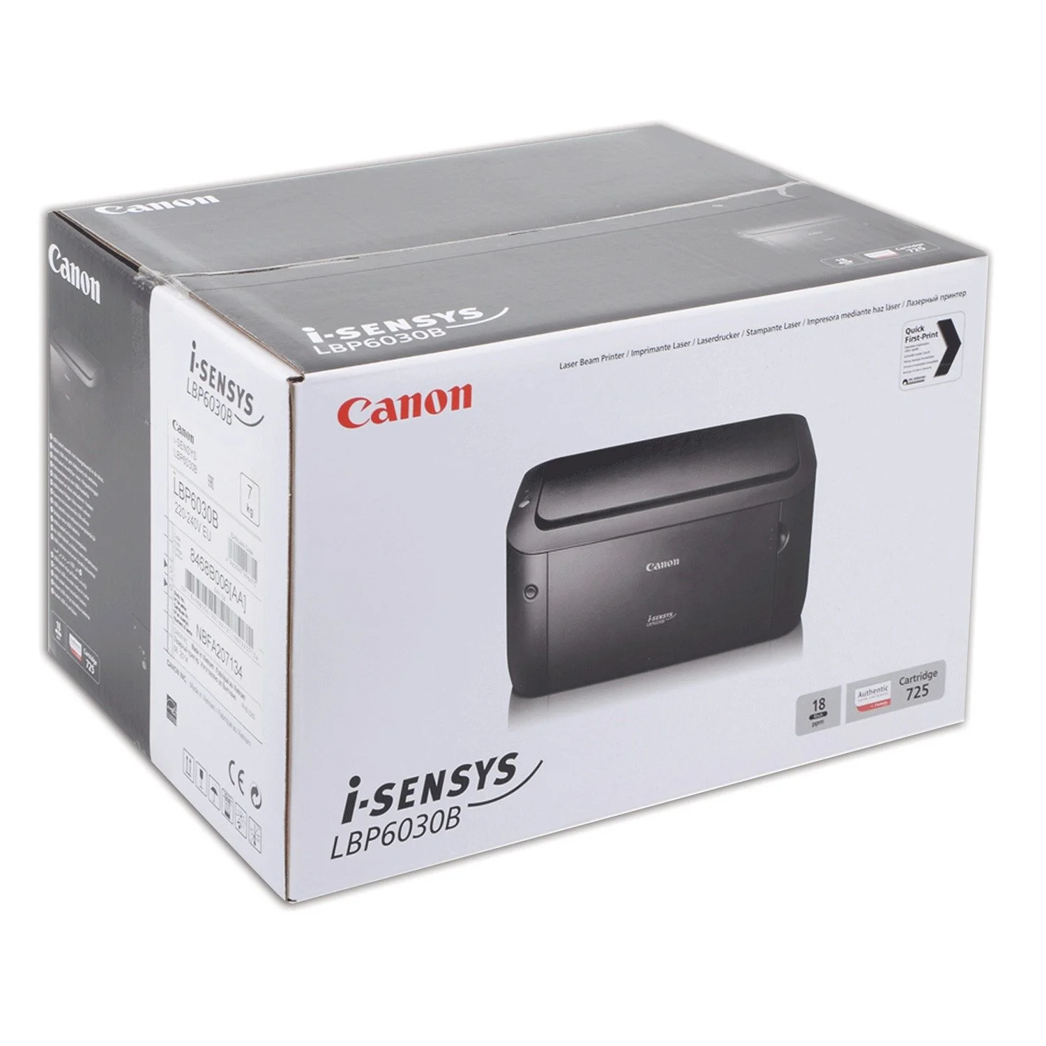 Принтер лазерный Canon i-Sensys LBP6030B (8468B006), A4, ч/б, печ. до 18 стр/мин., 600 x 600 dpi, USB