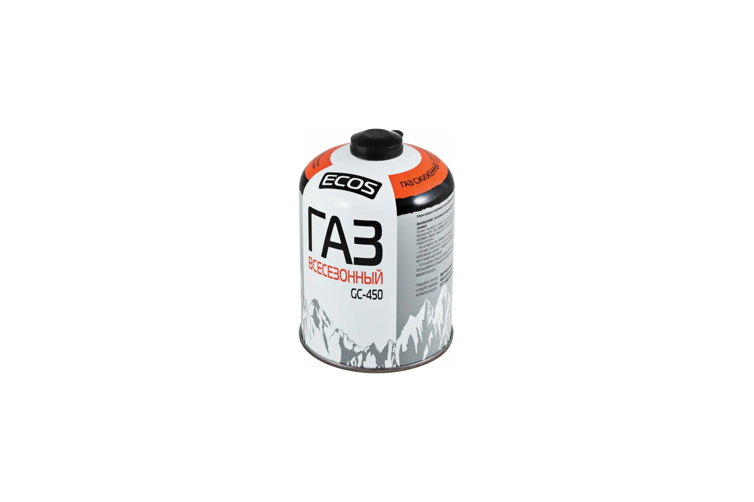 Газ всесезонный т.м. ECOS в баллоне GC-450 (резьбовой EPI-GAS, 450 г, Корея)