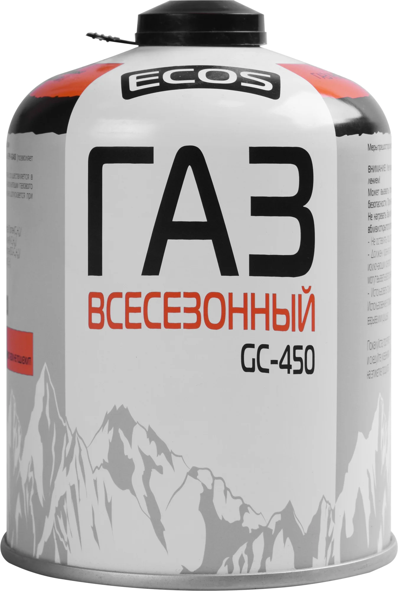 Газ всесезонный т.м. ECOS в баллоне GC-450 (резьбовой EPI-GAS, 450 г, Корея)