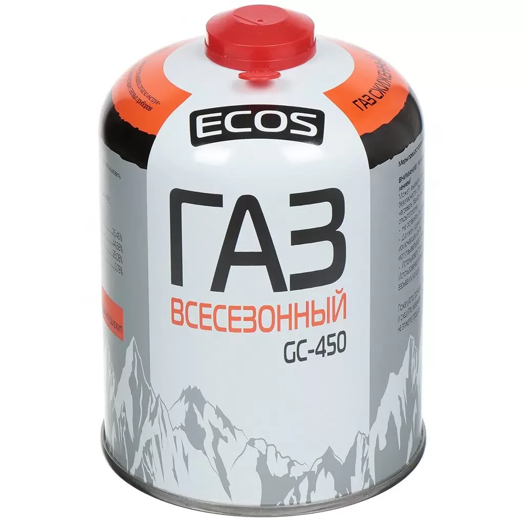 Газ всесезонный т.м. ECOS в баллоне GC-450 (резьбовой EPI-GAS, 450 г, Корея)