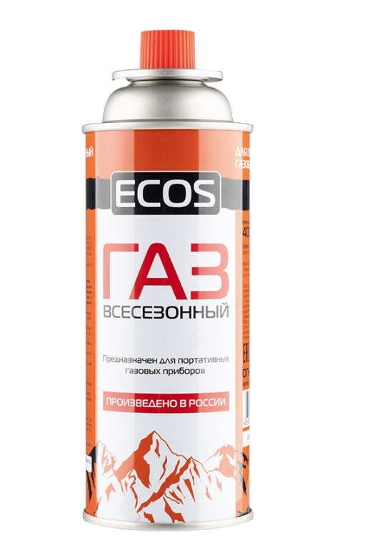 СКР Газ в баллоне для портативных приборов ECOS (цанговый, всесезонный, 400мл.)220 гр.от -10°С до +3
