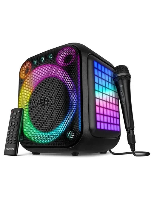 Портативная колонка SVEN PS-880, черный, 1.0, 110 Вт (RMS), Bluetooth, FM, USB, microSD, LED-дисплей, аккумулятор