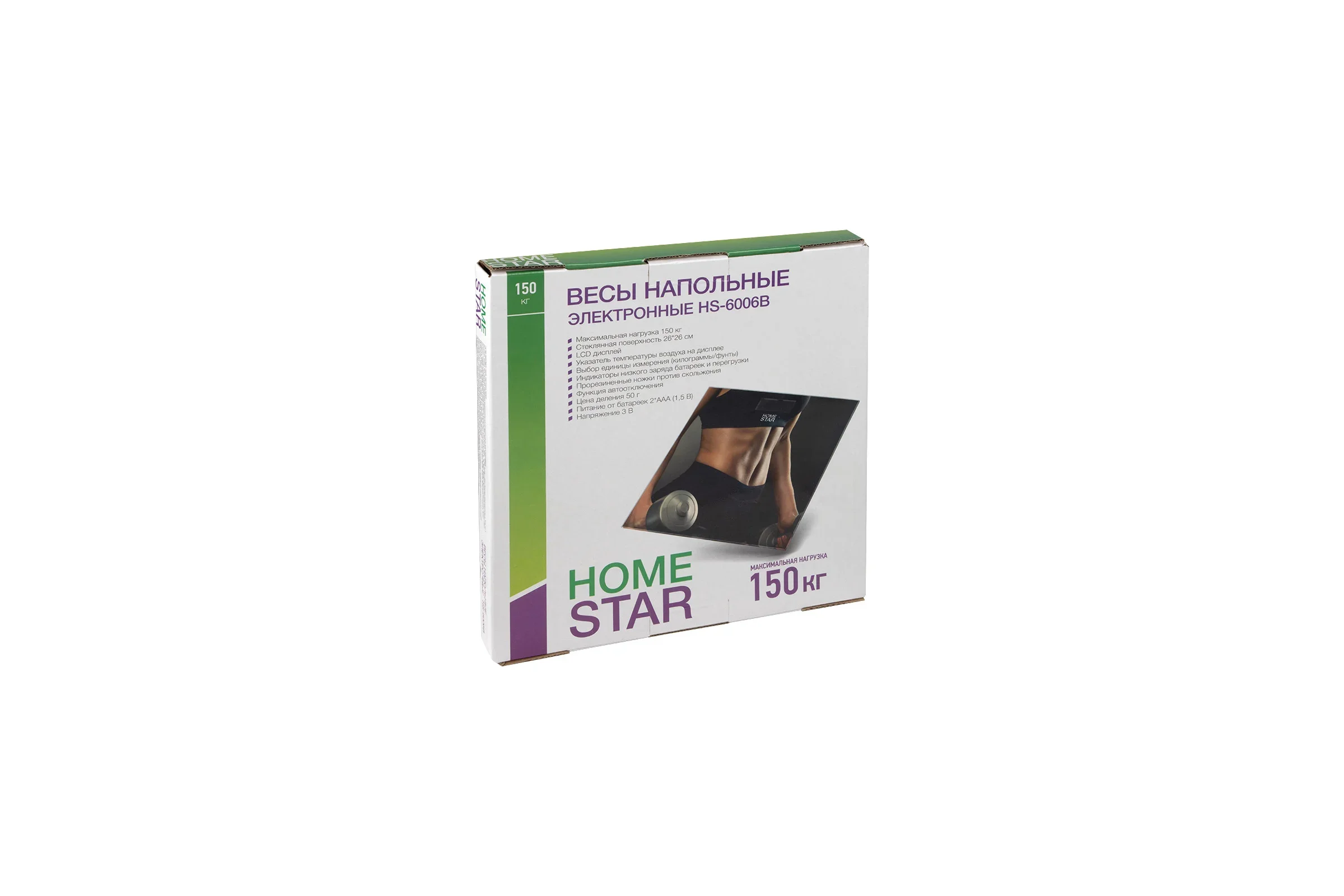 Весы нап, электр, HOMESTARHS-6006C (стеклянная поверхность, 150 кг)