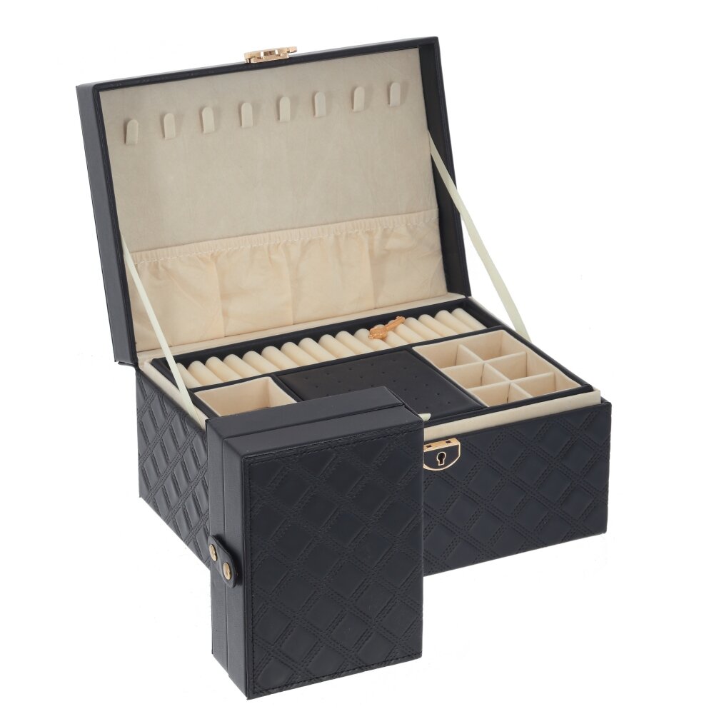Шкатулка для украшений с дорожным футляром, L25 W18 H12,5 см