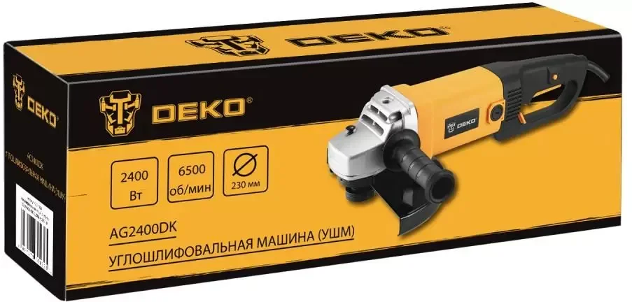 Угловая шлифовальная машина (болгарка) Deko AG2400DK, 230 мм, 2400 Вт (083-1030)