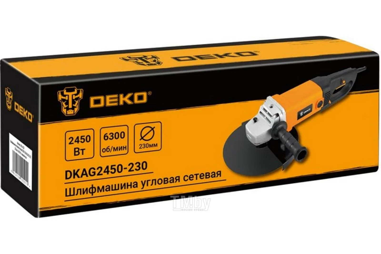 Угловая шлифовальная машина (болгарка) Deko DKAG2450-230, 230 мм, 2450 Вт 063-4328