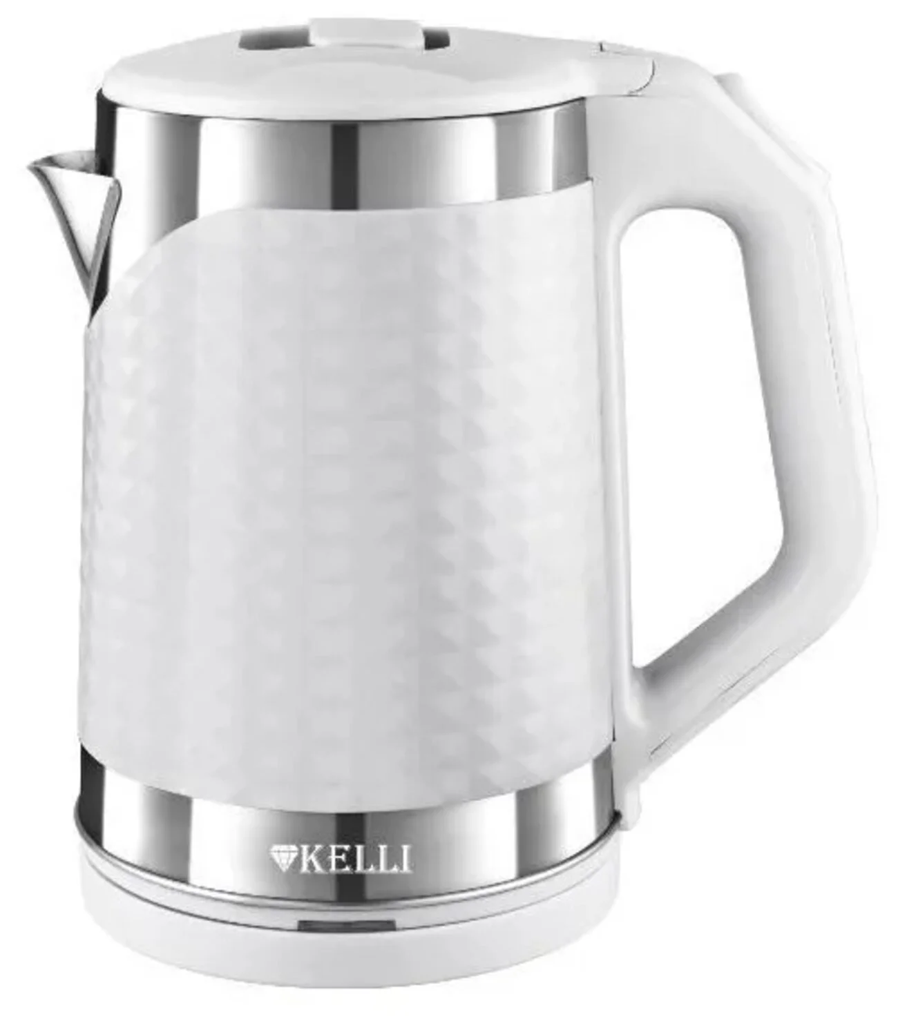 Чайник электрический Kelli KL-1372W 1.8 л, нержавейка+пластик, белый (12)