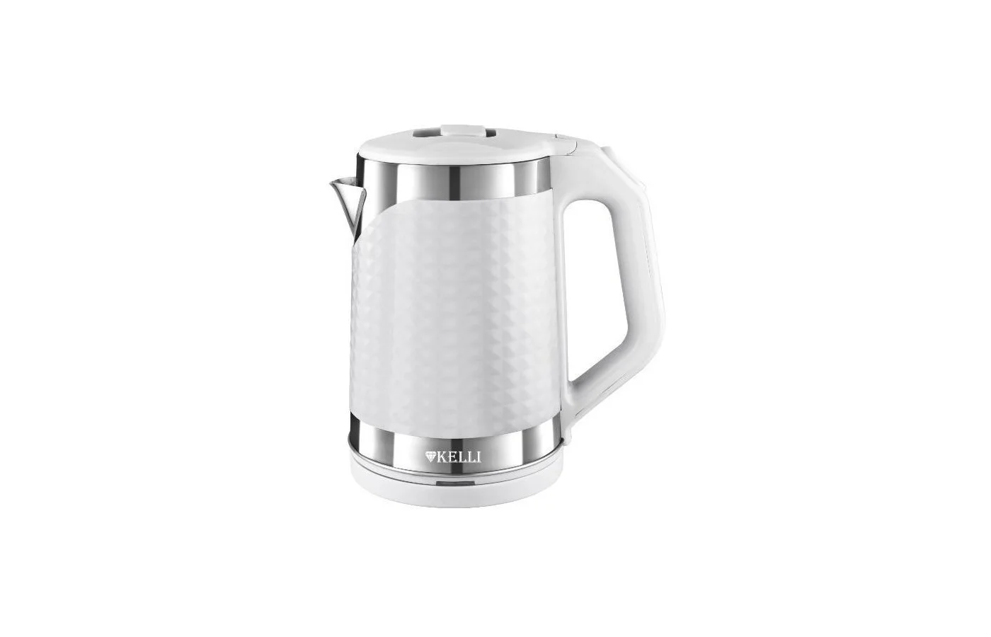 Чайник электрический Kelli KL-1372W 1.8 л, нержавейка+пластик, белый (12)