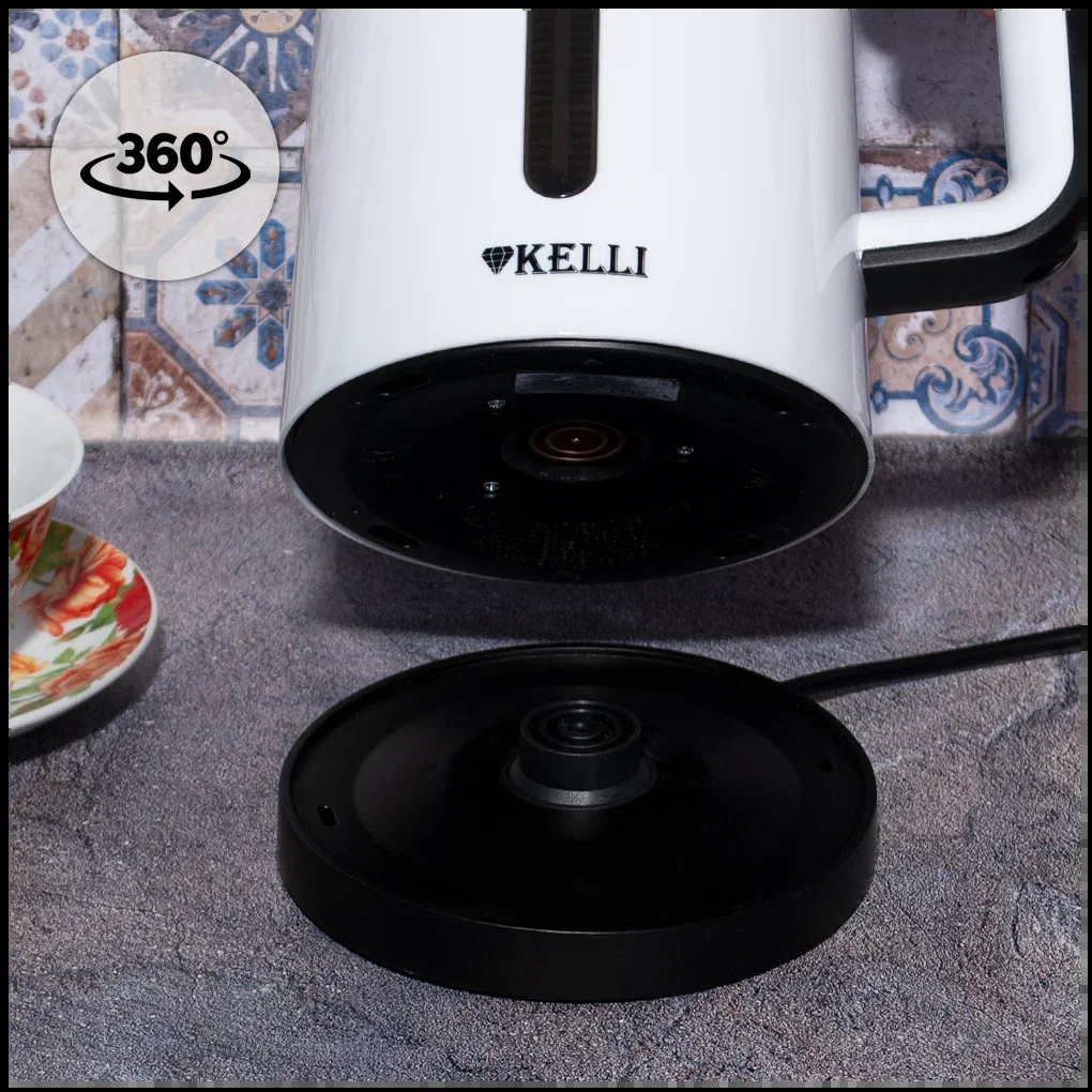 Чайник электрический Kelli KL-1375 1,8л. пластик, белый