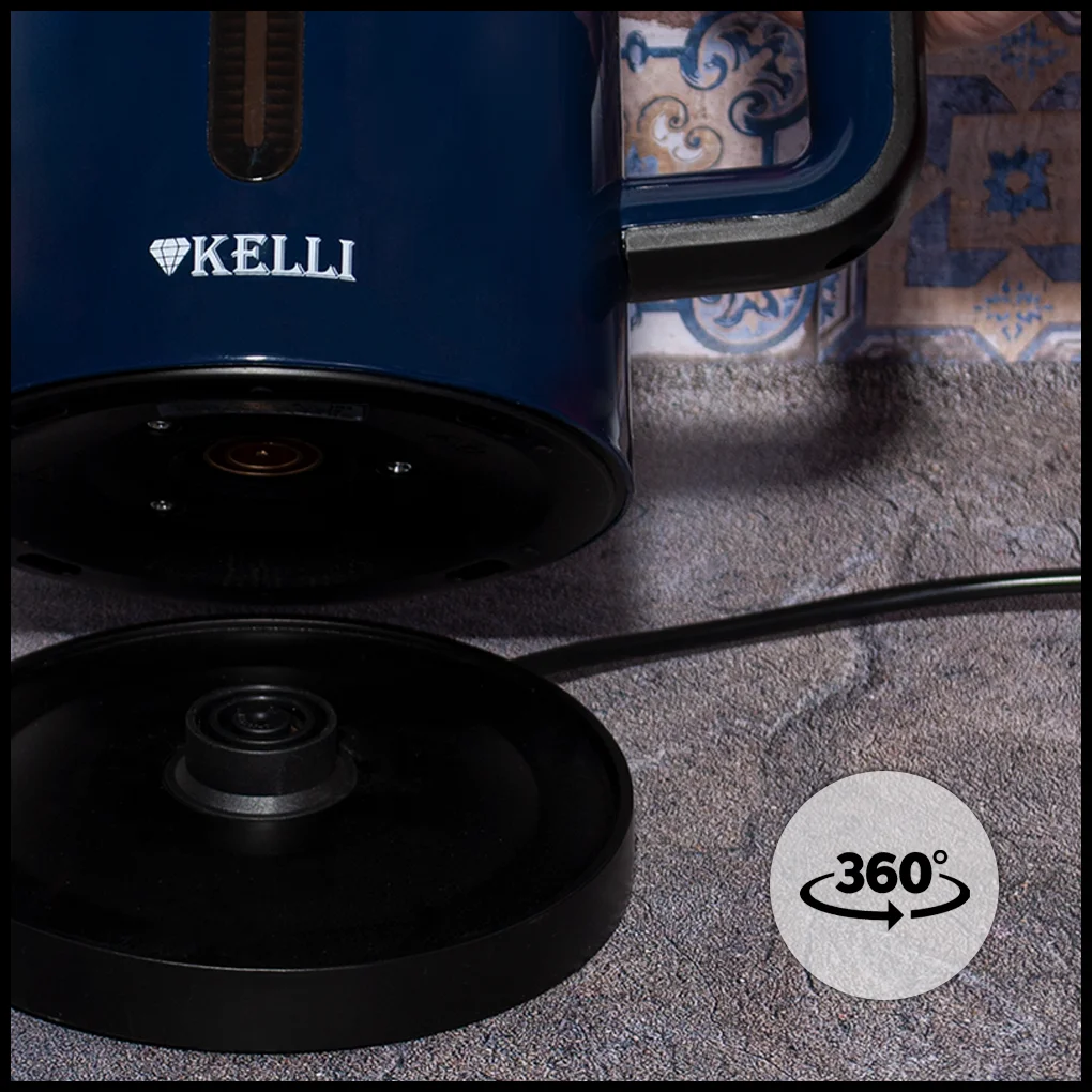 Чайник электрический Kelli KL-1375 1,8л. пластик, синий