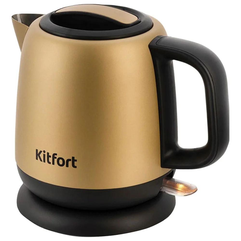 Чайник электрический Kitfort KT-6111 1л. 1630Вт золотистый/черный (корпус: нержавеющая сталь)