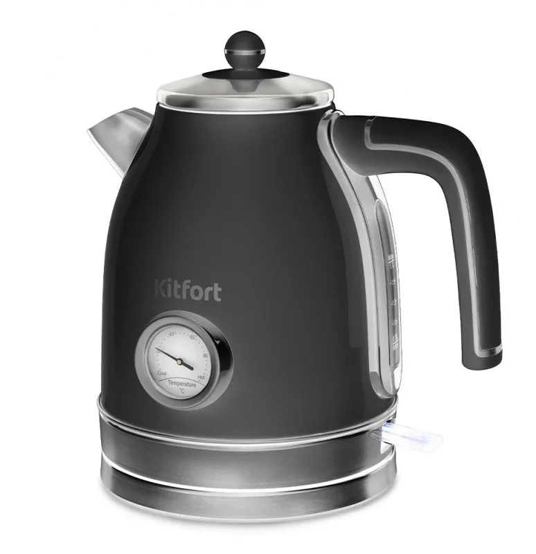 Чайник электрический Kitfort КТ-6102-1 черный с серебром