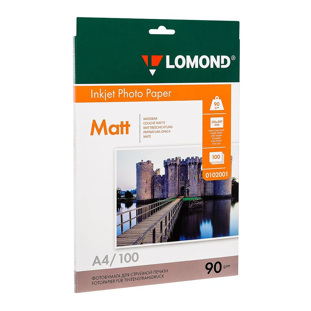 Фотобумага LOMOND Односторонняя Матовая  A4/90/100л.