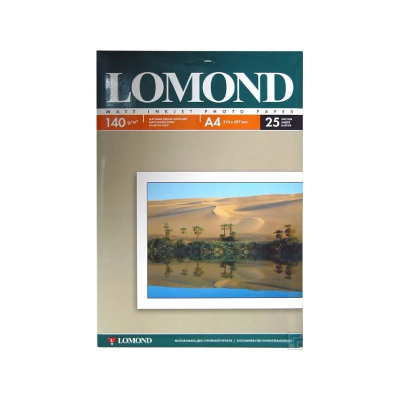Фотобумага LOMOND Односторонняя Матовая 140г/м2, A4(21x29см) 25л.