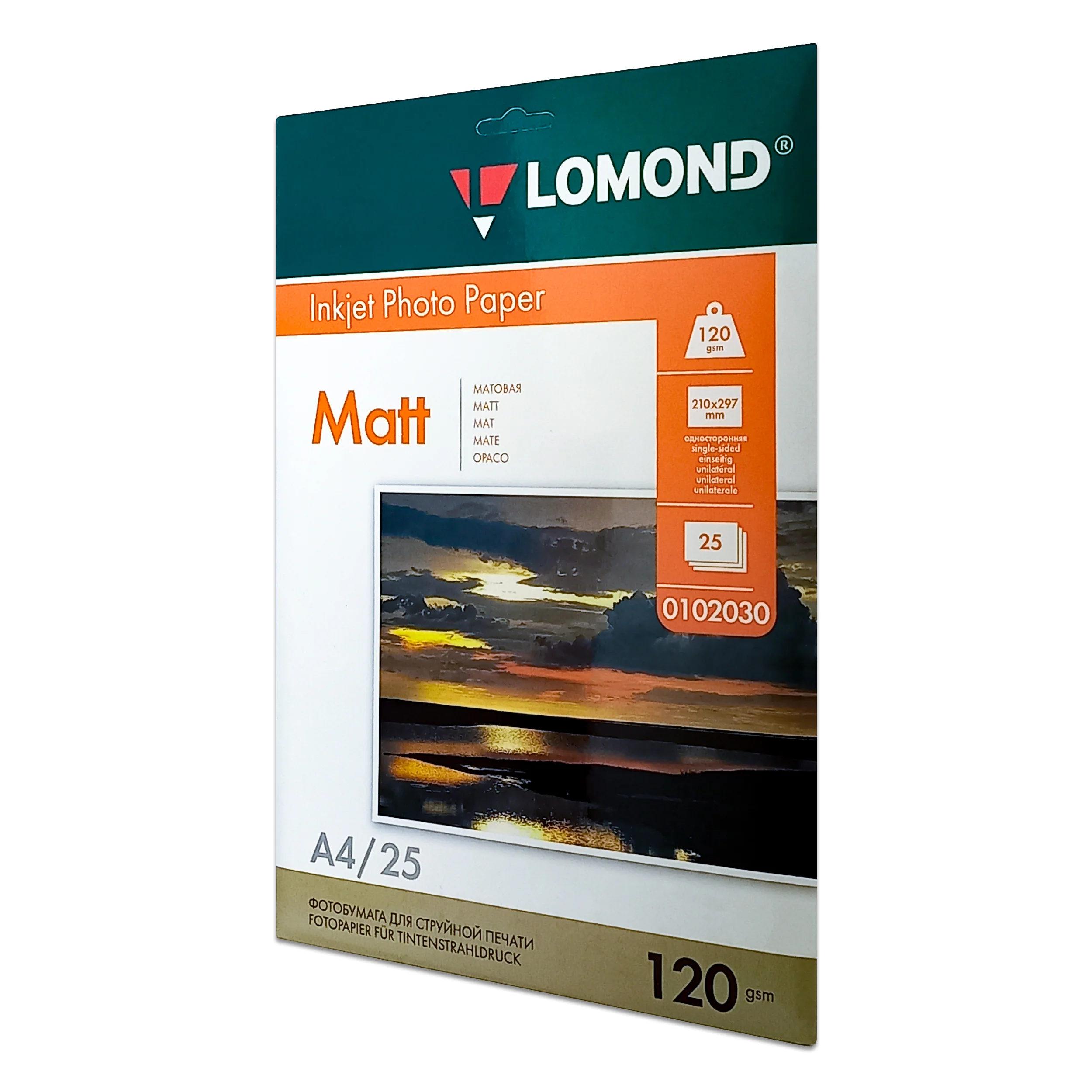 Фотобумага LOMOND Односторонняя Матовая, 120г/м2,A4 (21X29,7см) 25л. для струйной печати.