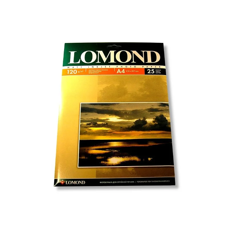 Фотобумага LOMOND Односторонняя Матовая, 120г/м2,A4 (21X29,7см) 25л. для струйной печати.