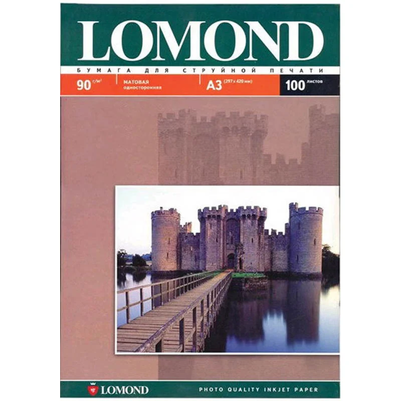 Фотобумага LOMOND Односторонняя Матовая, 90г/м2, A4 (21X29,7см)/25л. для струйной печати.