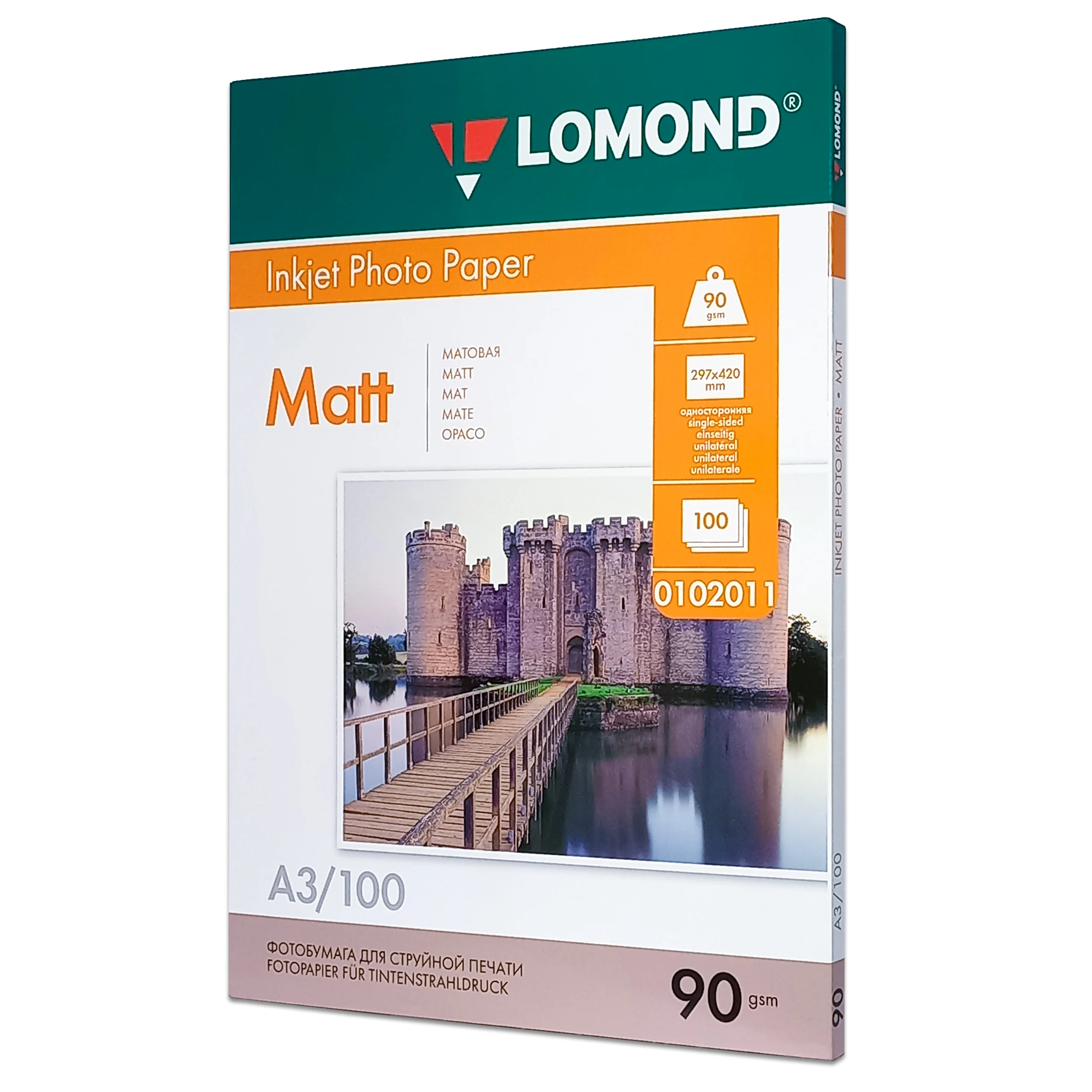 Фотобумага LOMOND Односторонняя Матовая, 90г/м2,A3 (29,7X42см)/100л. для струйной печати.