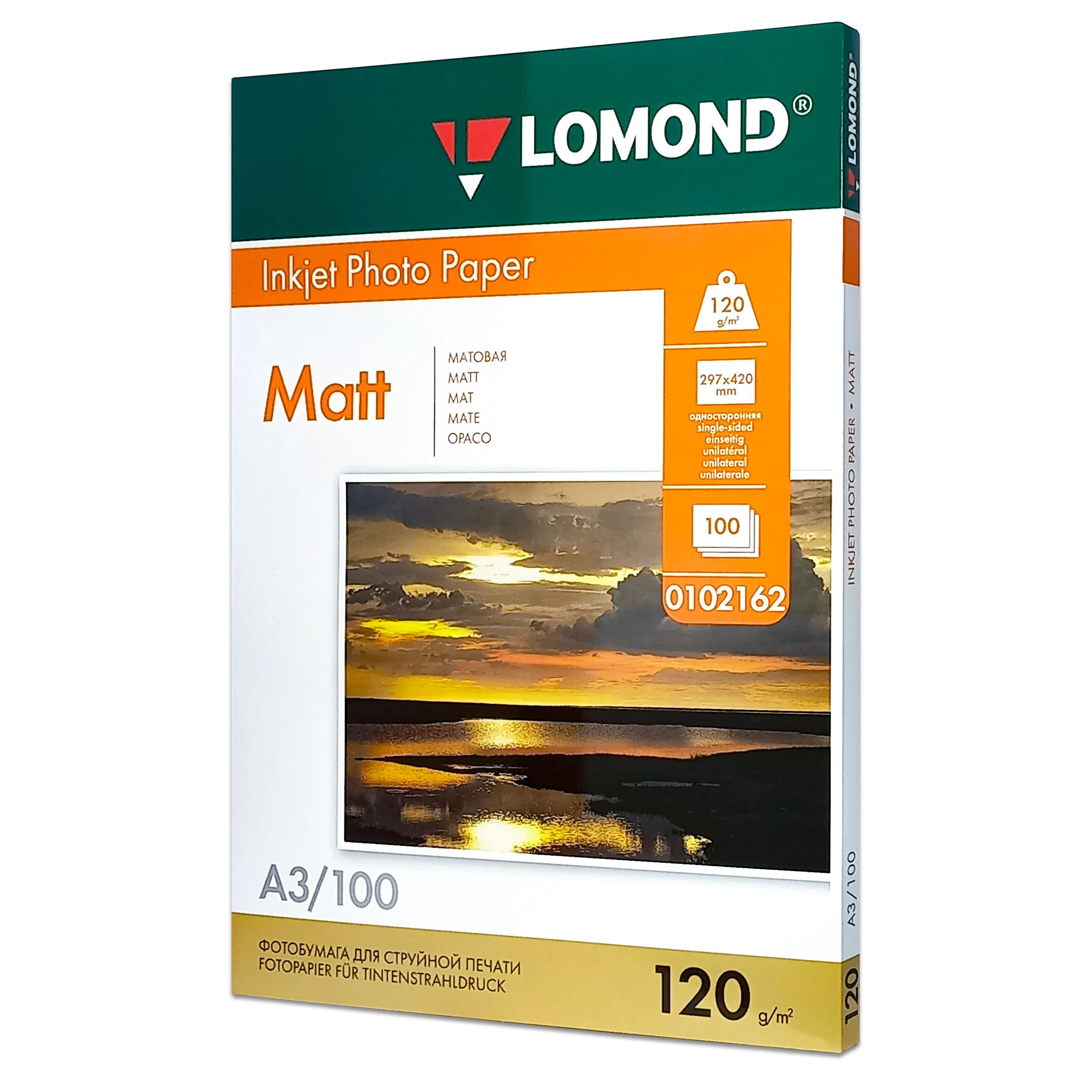 Фотобумага LOMOND Односторонняя Матовая/Матовая A3/120/100л.