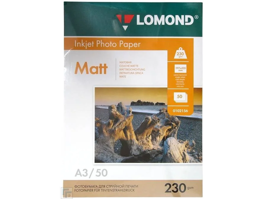 Фотобумага LOMOND Односторонняя, матовая, A3 / 230гр./ 50 листов