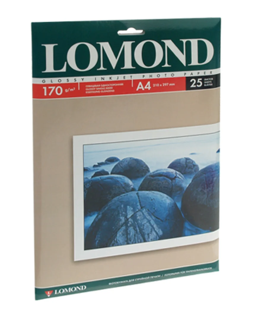 Фотобумага LOMOND Одностороняя Глянцевая 170 г/м2 A4/25л.