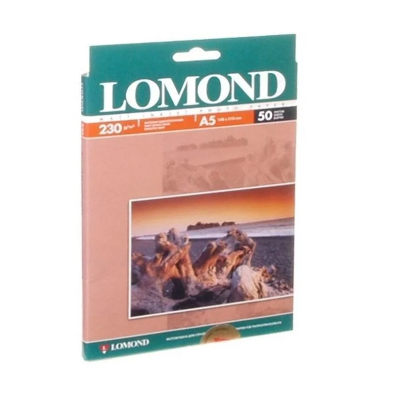 Фотобумага LOMOND Одностороняя Матовая, 230г/м2, A5(21x15см)/50л.