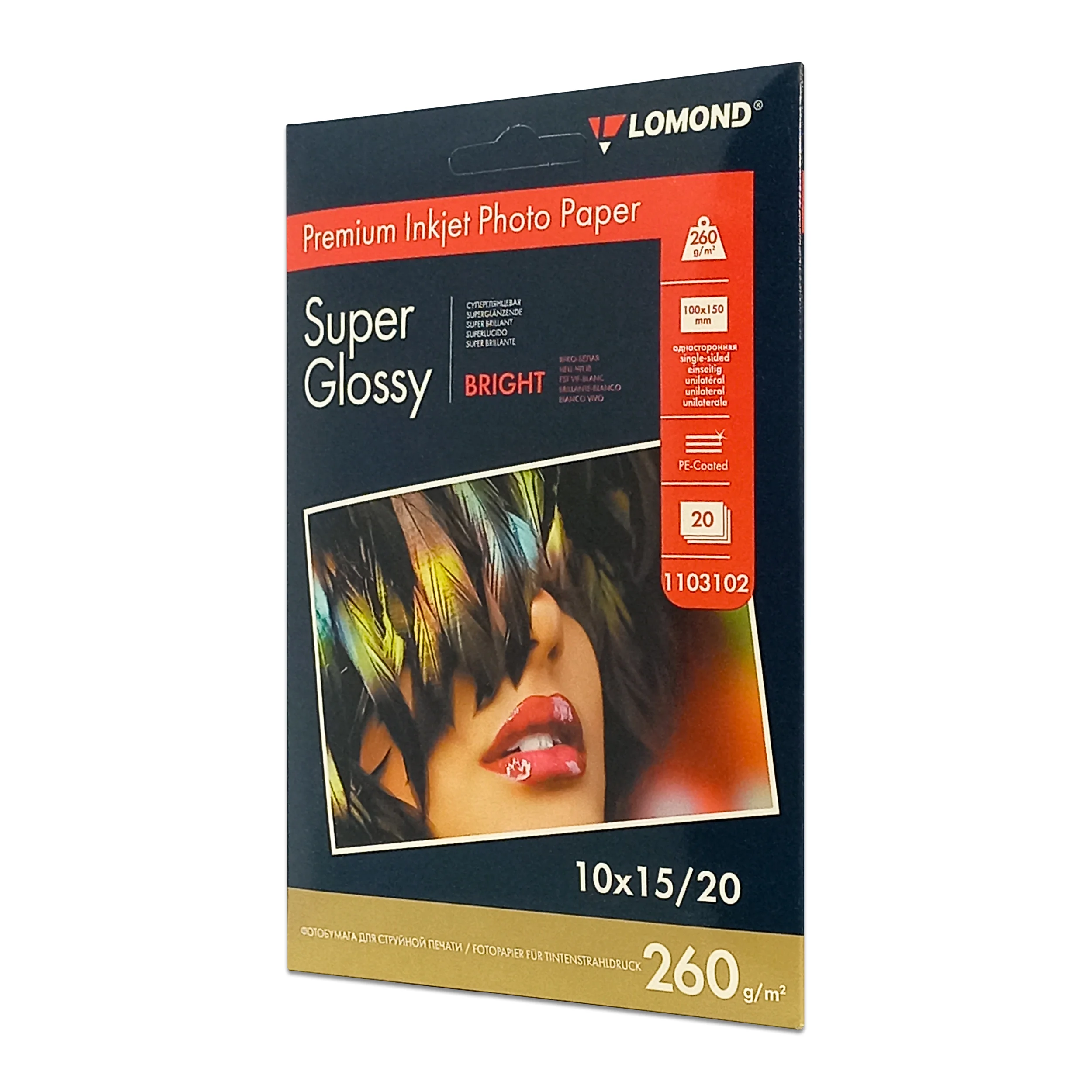 Фотобумага ПРЕМИУМ для стр.печати LOMOND  10х15см     260 г/м2 односторонняя Silky Bright 20л