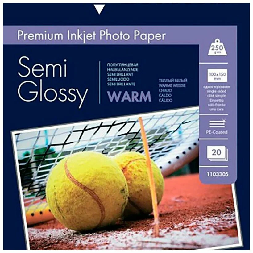Фотобумага ПРЕМИУМ для стр.печати LOMOND 250 г/м2 односторонняя Semi-Glossy Warm 10х15см(20л)