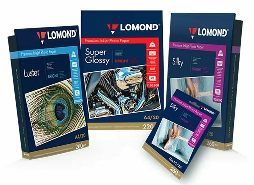 Фотобумага ПРЕМИУМ для стр.печати LOMOND А4 260 г/м2 односторонняя Bright Luster 20л