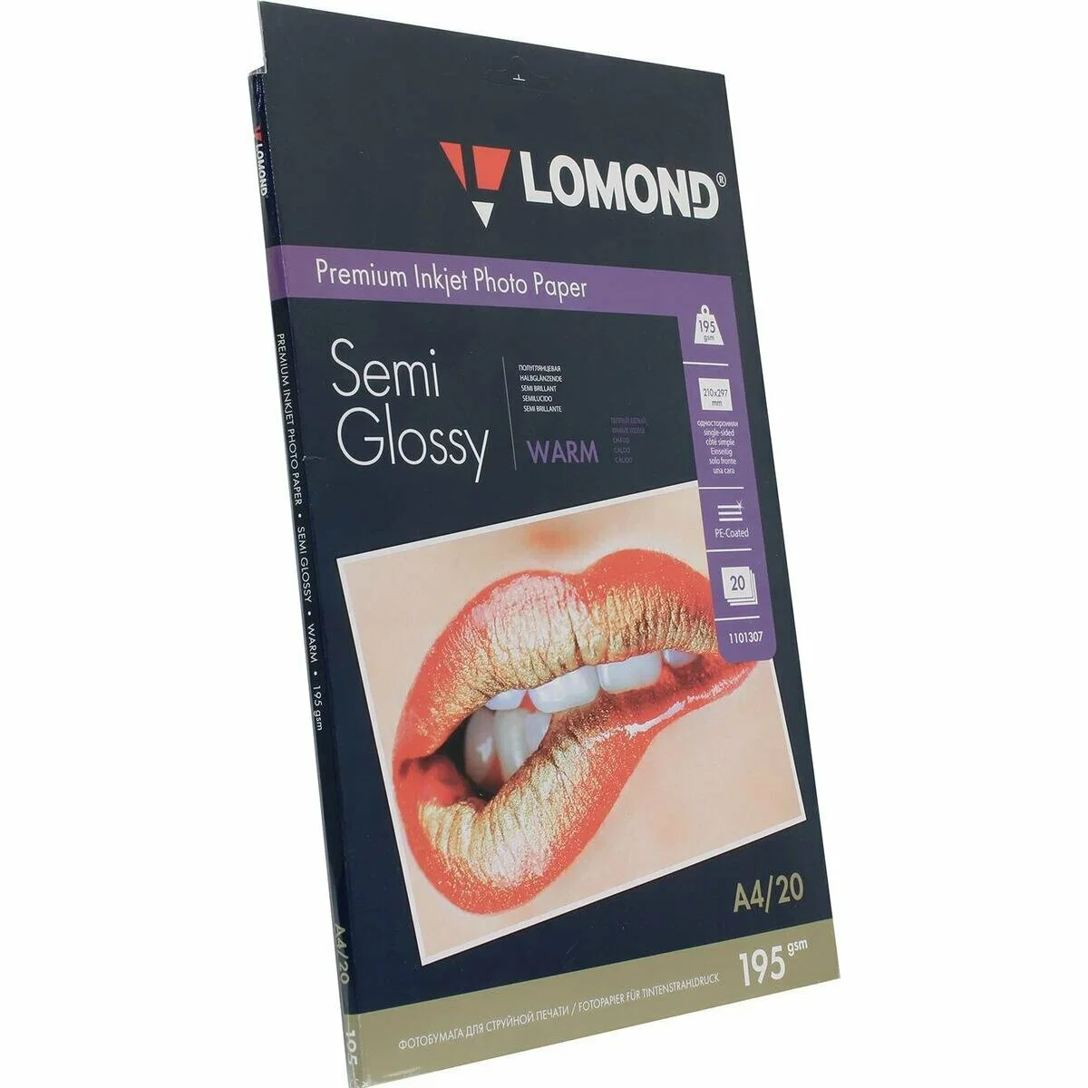Фотобумага ПРЕМИУМ для стр.печати LOMOND А4, 195 г/м2 односторонняя Warm Semi- Glossy (20л)