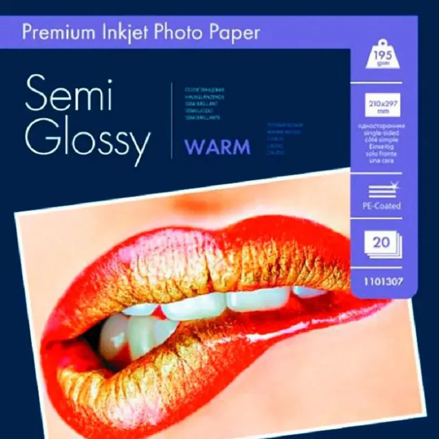Фотобумага ПРЕМИУМ для стр.печати LOMOND А4, 195 г/м2 односторонняя Warm Semi- Glossy (20л)