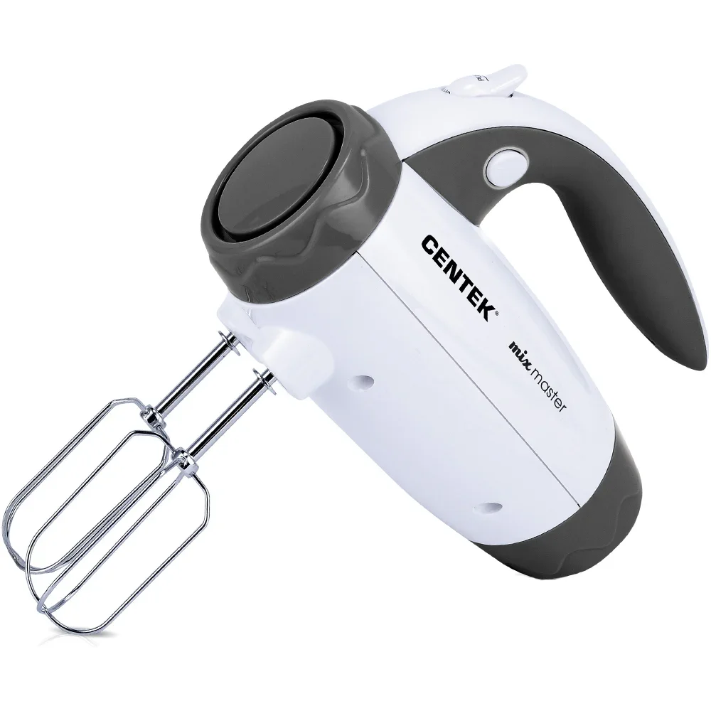 Миксер Centek CT-1114 (белый/серый) 350Вт, 6 скоростей+турбо, взбивание/замешивание
