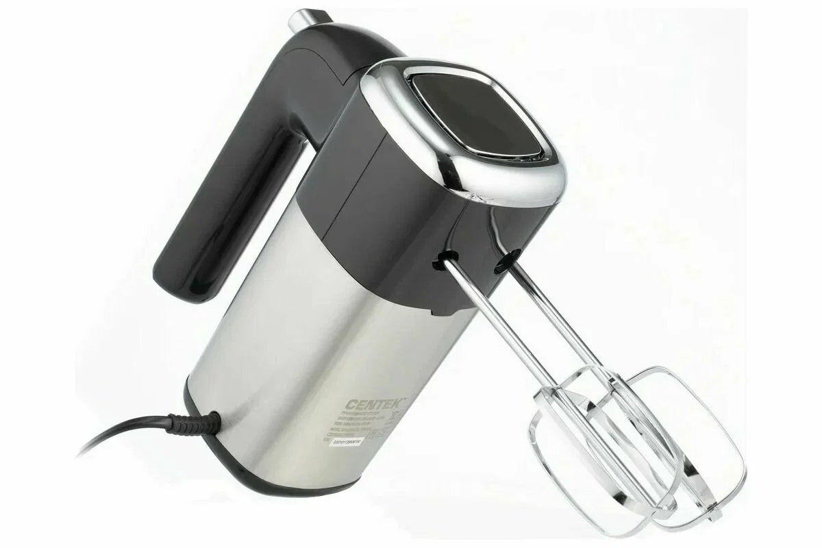 Миксер Centek CT-1120 черный/сталь 1200 Вт,, 5 скоростей+турбо, взбивание/замешивание