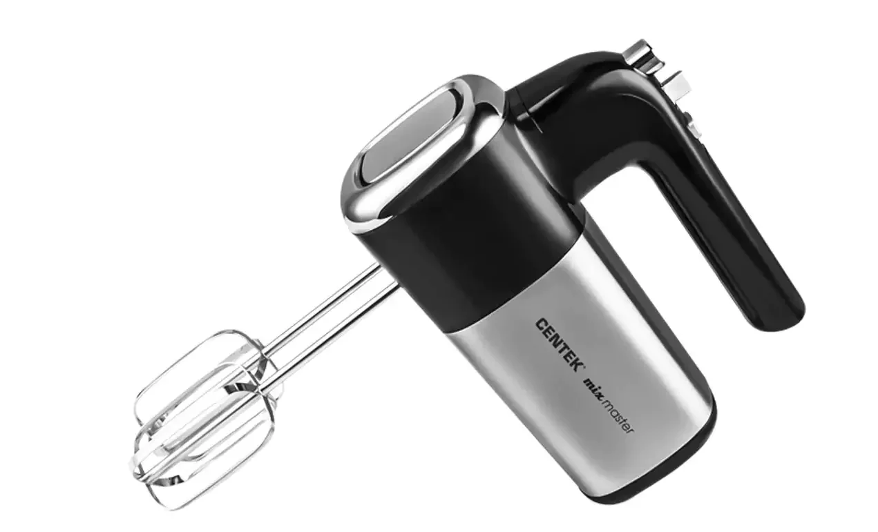 Миксер Centek CT-1120 черный/сталь 1200 Вт,, 5 скоростей+турбо, взбивание/замешивание