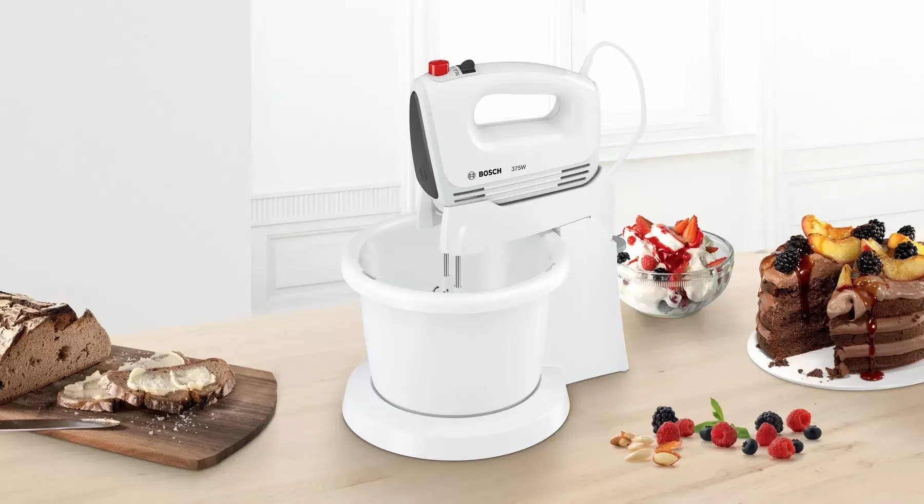 Миксер с чашей Bosch MFQ2600G 375 Вт, 4 скорости, чаша 3 л