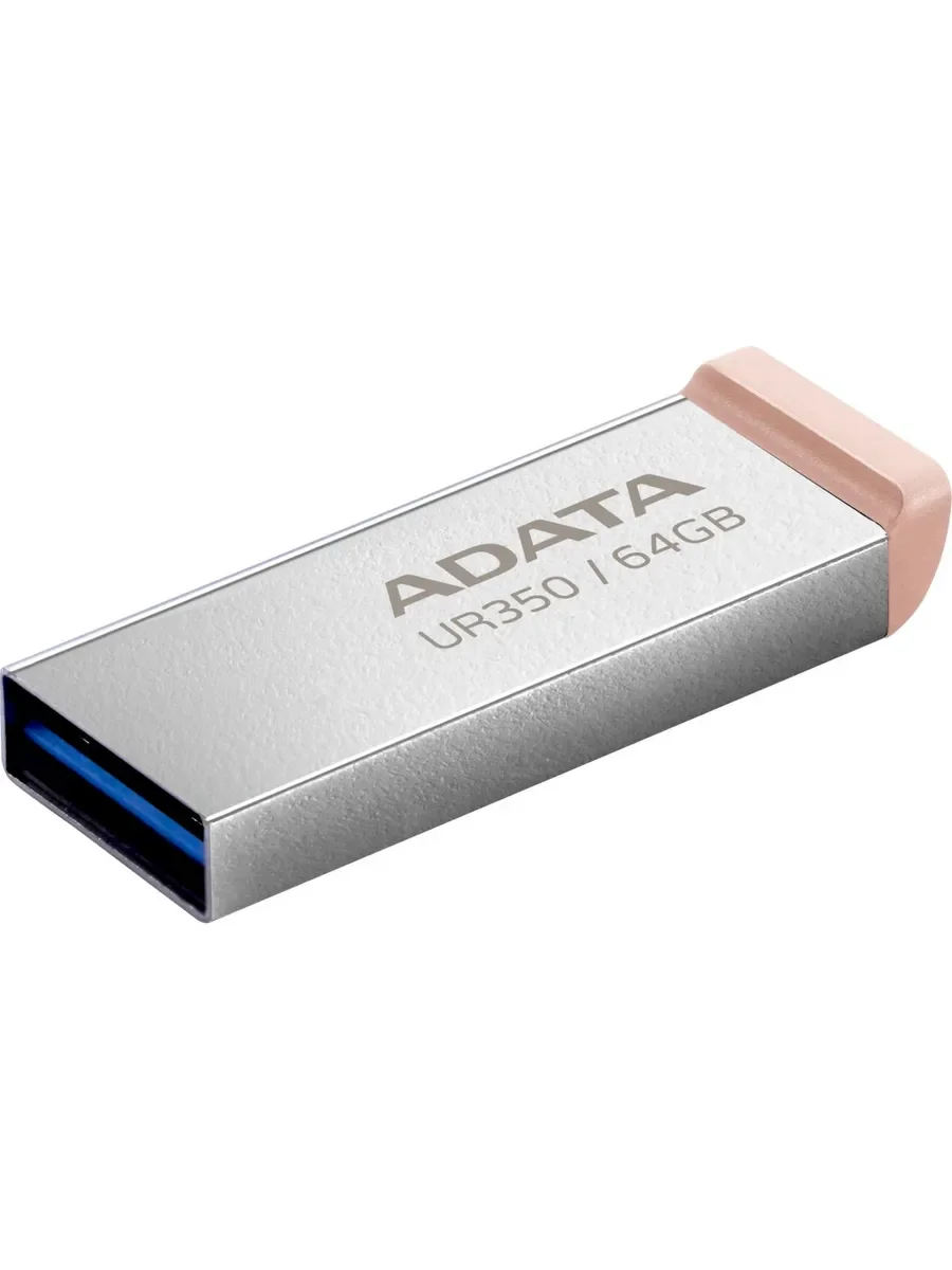 Флеш накопитель 64GB A-DATA UR350, USB 3.2, металл/коричневый