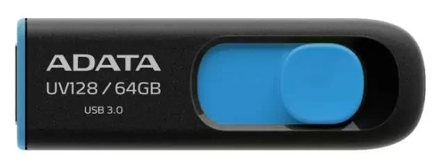 Флеш накопитель 64GB A-DATA UV128, USB 3.2, черный/синий
