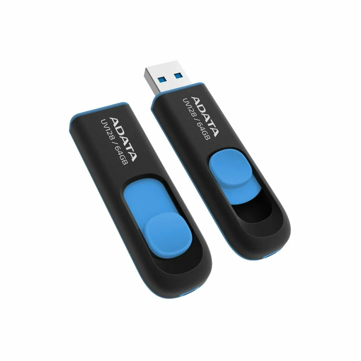 Флеш накопитель 64GB A-DATA UV128, USB 3.2, черный/синий