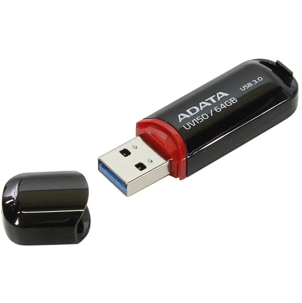 Флеш накопитель 64GB A-DATA UV150, USB 3.2, Черный