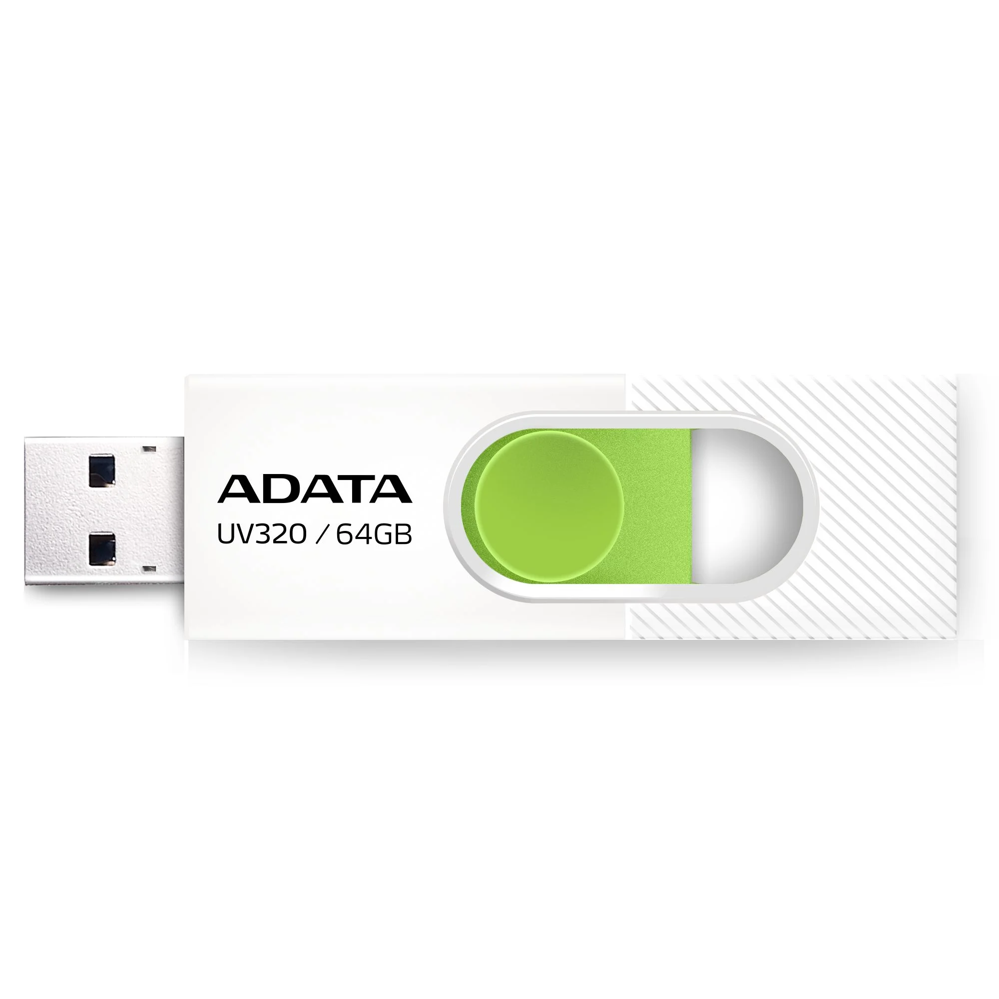 Флеш накопитель 64GB A-DATA UV320, USB 3.2, белый/зеленый