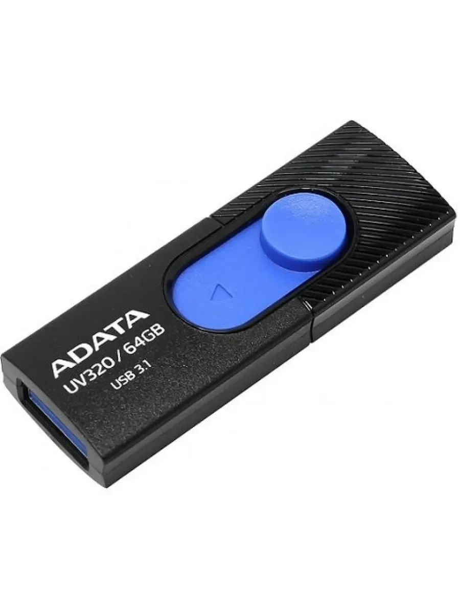 Флеш накопитель 64GB A-DATA UV320, USB 3.2, Черный/Голубой
