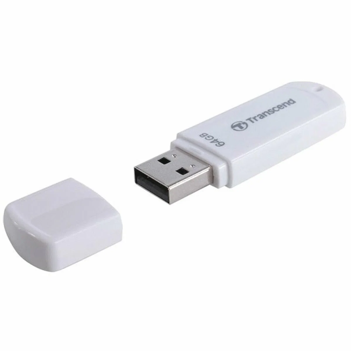 Флеш накопитель 64GB Transcend JetFlash 370, USB 2.0, Белый