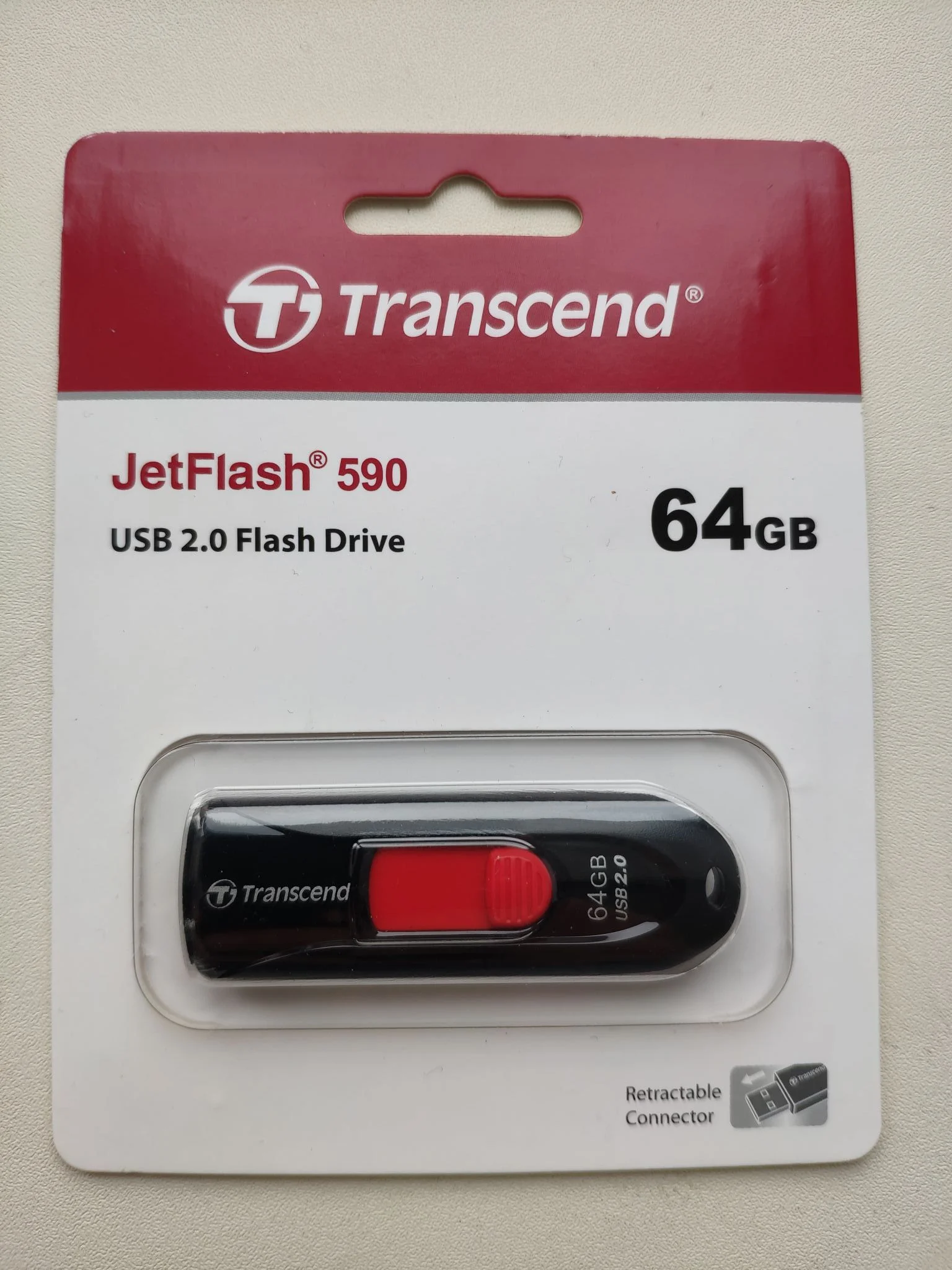 Флеш накопитель 64GB Transcend JetFlash 590, USB 2.0, Черный