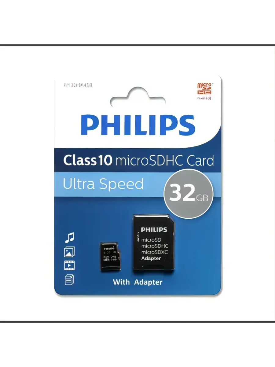Флеш карта microSD 8GB PHILIPS microSDHC Class 10