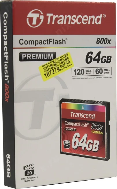 Флеш карта CF 64GB Transcend, 800X